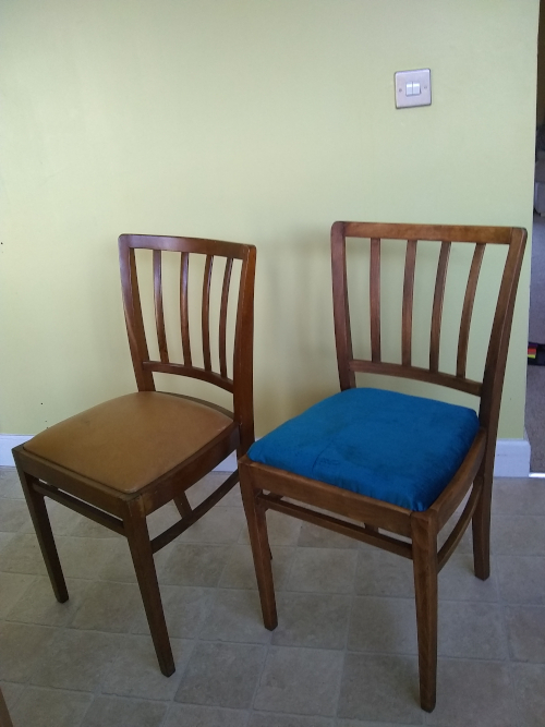 re-upholstered chairs